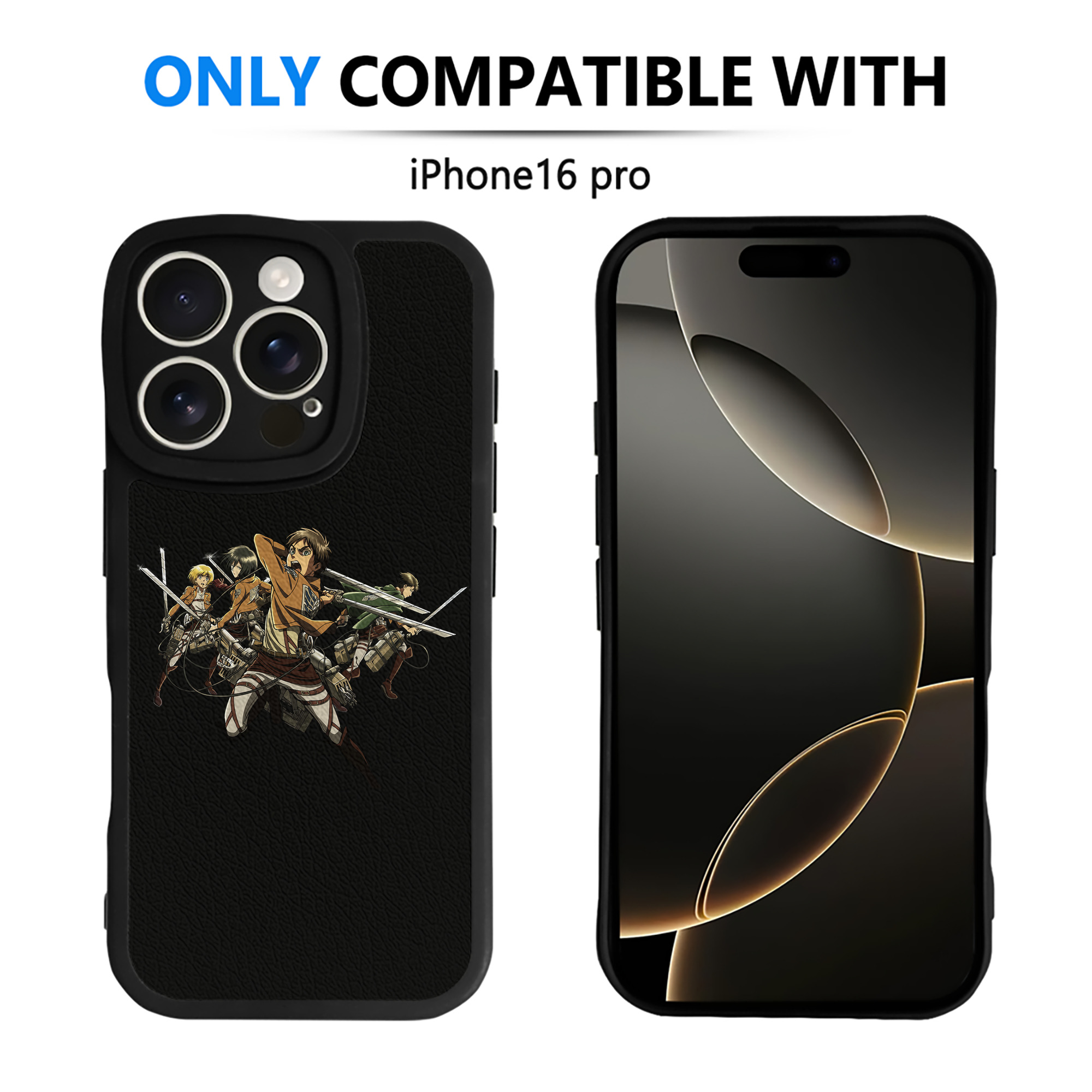 （画像用） 進撃の巨人 エレン･イェーガー Attack on Titan Eren Jäger 【iPhone 16シリーズ対応】シリコンスマホケース（レザー調） 材質：シリコン